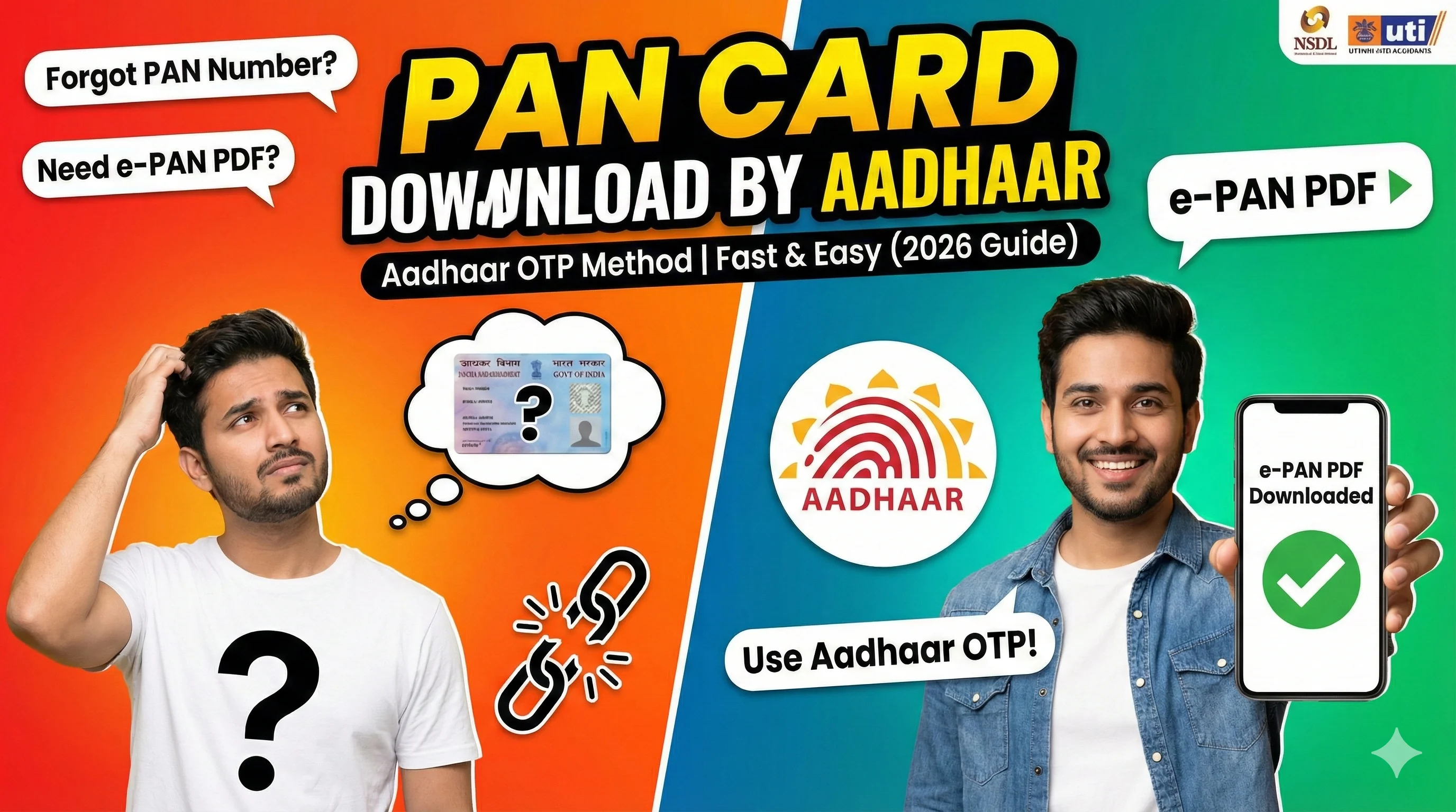 PAN card download by Aadhaar number